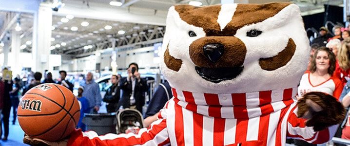 Bucky Badger at Final Four Pep rally