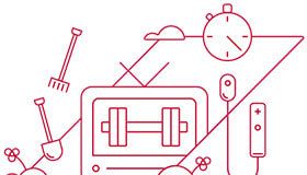 Red and white illustration.