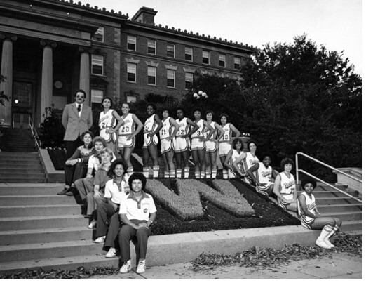 1981-82 women's basketball team photo.