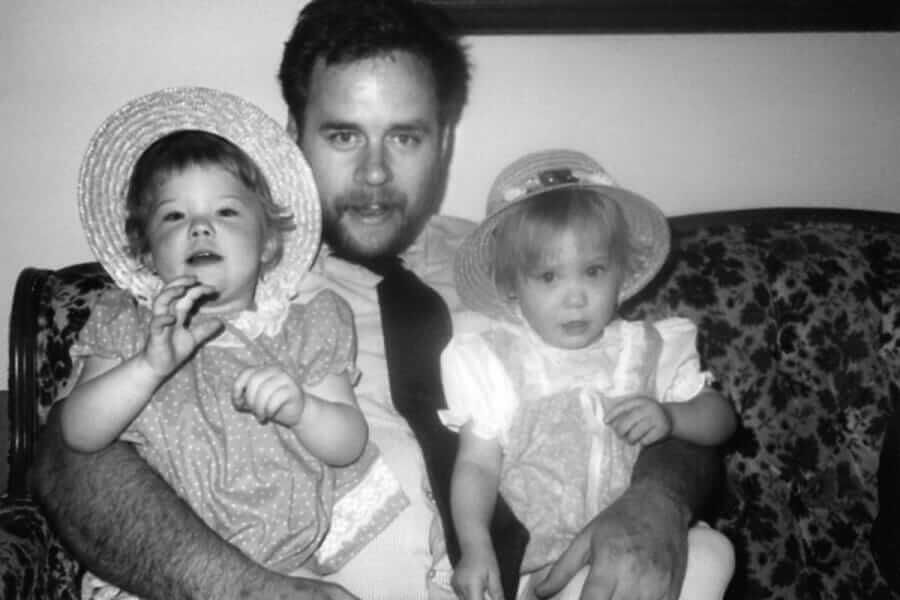 Both twins with dad