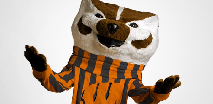 Bucky Badger in April fools Orange and Ebony color scheme