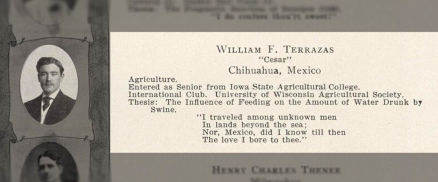 Clipping of Terrazas in Badger yearbook.