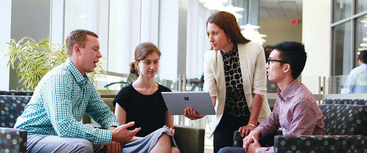 Health professionals discuss their work